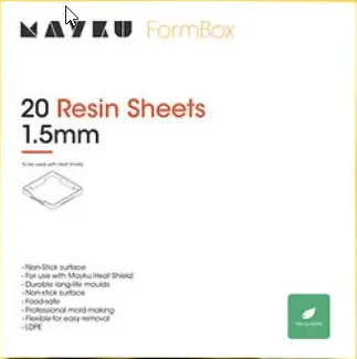Mayku Resin Sheets (LDPE Sheets) 20 pack of 1.5mm